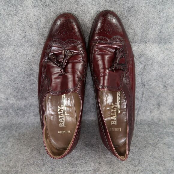 Bally Shoes Mens 8 Tassel Loafers Salisbury Wingtip Leather Brogue Classic Dress - Picture 6 of 15